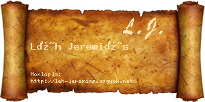 Léh Jeremiás névjegykártya
